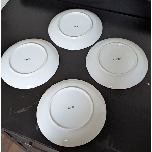 Vintage Fitz & Floyd FF Dessert Plates Koi Fish Tangerine (2) Green‎ (2) - Picture 4 of 9